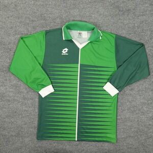 Vintage Lotto Calcio Italia Jersey Mens Large Green Long Sleeve Soccer Italy #6